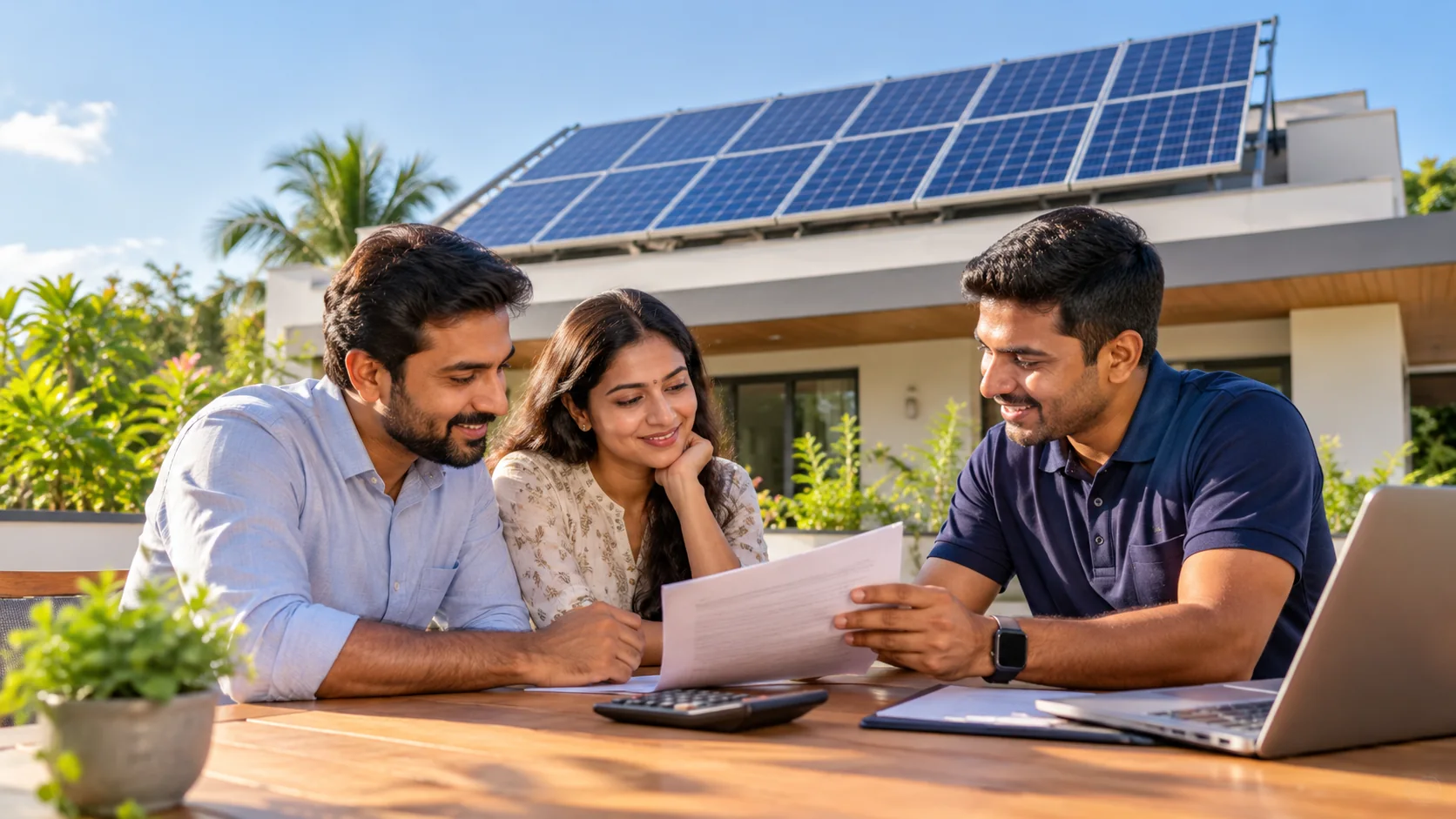 Solar energy and household financing illustration